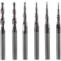 1PC Solid Carbide End Mill 4mm 6mm 8mm Ball Nose Tapered End Mills Router Bits CNC Taper Wood Metal Milling Cutter