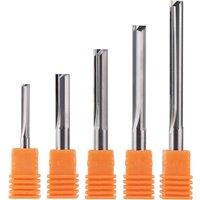 Dreanique 3.175mm 4mm 6mm 8mm Shank 2 Flute Carbide End Mill CNC Router Bit Engraving Bit Straight Slot Milling Cutter