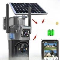 4K 8MP Sim Card Solar Camera comes free with a 256G memory Outdoor IP Cam Dual Screen Security