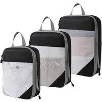 Compressible Packing Cubes 3 Pieces Set Clothing Organizer Bag High Quality Waterproof Suitcase