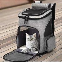 Breathable Pet Cat Carrier Backpack Foldable Pet Carrier Transport Travel Bag Expandable Large