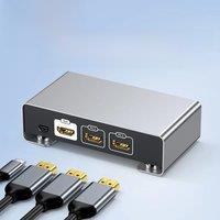Unnlink 8K 60Hz HDMI Switch 2 Ports 4K 240Hz HDMI Splitter 2 In 1 Out for 2 Desktop PC or PS5/4 or Laptop Share 1 Monitor