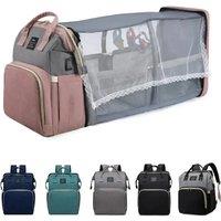 Folding Mommy Bag Portable Folding Crib Bed Large-capacity Baby Backpack Female Mommy Outting Bag