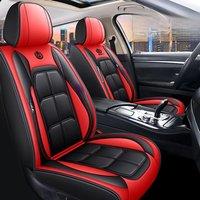 All inclusive seat cover, full leather car seat cushion, single seat driver and passenger seat cover, all season universal pad