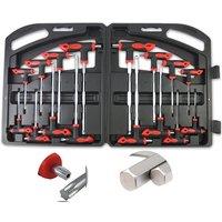 16pcs Torx Key T-Handle Screwdriver Set T10-T50 Wrench H2-H10 Ball End Wrench Set Star-Shaped Ball Wrench Repair Hand Tool Kit