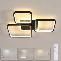 Modern Ceiling Light LED,Square Black LED Dimmable Ceiling Lamps Fixtures with Remote Control Lamp - 45W
