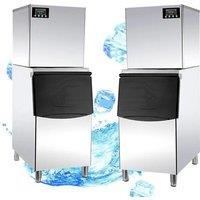 Ice Maker Machine Commercial Milk Tea Shop Small And Large Capacity Bar Vertical 200kg Fully Automatic Ice Cubes Machine