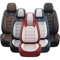 NEW Full Set Car Seat Covers PU Leather Front&Rear Split Bench Protector Four Season Universal Fit Most Car SUV Car Accessories
