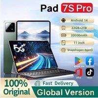Original Pad 7s Pro Tablet 11inch Android Tab 4G 5G Dual SIM 22GB+2TB 20000mAh WIFI HD Screen Children's Tablets Kids Tablet PC