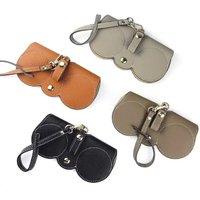 Litchi Embossed Glasses Cover Cute Hanging PU Leather Sunglasses Reading Glasses Storage Bag