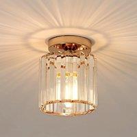 Crystal Ceiling Light,Gold,Fixture Chrome Flush Mount Ceiling Lighting Fixture for Hallway E27 Bulb Socket (Bulb Not Included)