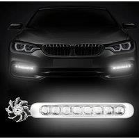 2pcs Wind Powered Car LED DayTime Running Light Auxiliary Lighting Rotation Fan Lamp Automobile Day