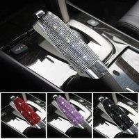 Universal Crystal Car Handbrake Covers Anti-slip Auto Gear Shift Collars Bling Diamond Car Interior