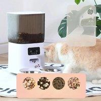 5L Double Bowls Smart Automatic Cat Feeder with Camera Cat Dry Food Video Dispenser Pet Smart Voice