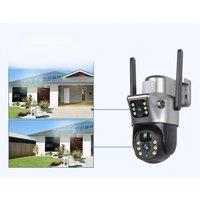 4K 8MP 4G Sim Card Solar Battery Camera Outdoor Wireless WiFi IP Cam Dual Lens Dual Screen Security