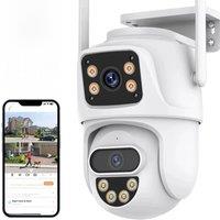 4K 8MP PTZ IP Camera Outdoor Dual Lens Wireless WiFi Camera Auto Tracking Video Surveillance