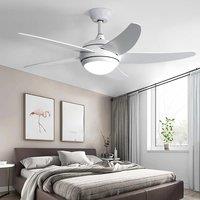 Voltsify 52 Inch White Ceiling Fan with LED Light Kit, 5 Blades and Remote Control