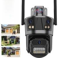 WiFi IP Camera 6K HD Outdoor Three Lens Three Screen PTZ Camera 4K 8MP Auto Tracking Video