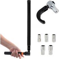 2025 Faucet Wrench Carbon Steel Plumber Socket Wrench with 5 Sockets 1 Chuck Tap Back Nut Sink Basin Wrench Installation Tool