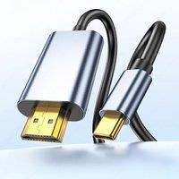 JEYI USB C to HDMI Cable(4K@60Hz), Aluminum Type-c to HDTV Cord for iPhone 16/15 Series, MacBook Pro/Air, iPad, iMac, Dell XPS