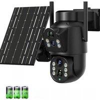 Outdoor 4K HD Built-in Battery Dual Lens Solar WiFi Camera Security Camera Solar Panel Wireless Cam