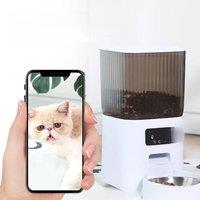 5L Automatic Cat Feeder, Smart Dog Food Dispenser, Single Bowl, Double Bowl And Button WIFI Video