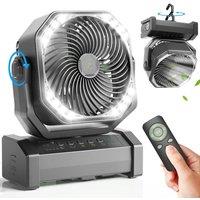 20000mAh Camping Fan Auto-Oscillating Rechargeable Household Electric Fan Air Circulators Outdoor Desk Tent Fan with Hook/Timer