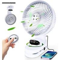 10000mAh Wireless 8? Clip Fan Battery Operated Desk Fan With Remote Auto Oscillation Rechargeable Camping Fan With Night Light