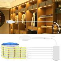 6/5/4/3/2/1 Pcs 5V COB LED Strip Light With USB Penetrating Wood Touch Dimmer Switch For Acoustic Panel Cabinet Shelf Lighting