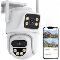 4K 8MP WiFi Surveillance Camera Outdoor Security PTZ IP Camera Dual Lens AI Human Detect Video