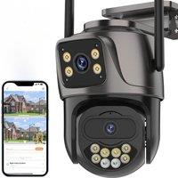 4K 8MP WIFI IP Camera Outdoor Dual Lens Security Camera 4MP Ai Human Detection Security Protection