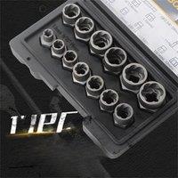 14pcs Damaged Impact Socket Tool Drive Impact Bolt Nut Extractor Set 1/4-3/4 Twist Socket Tool Set