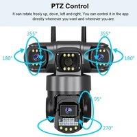 3 Lens Video Surveillance Camera Wifi Network CCTV Camera 4G SIM Card Wireless 360 Monitor Outdoor Waterproof Security Cameras