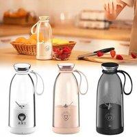 Portable Fresh Blender Juicer 500ml 6 Blades Pink Mini Electric Portable Rechargeable Travel Fruit