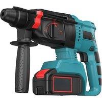 21v Brushless Electric Hammer Impact Drill Concrete Wireless Heavy Duty Round Handle Electric Pick Electric Drill Dual-Purpose