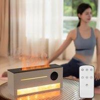 Clock Flame Aromatherapy Machine Remote Control Desktop Ultrasonic Essential Oil air Fragrance