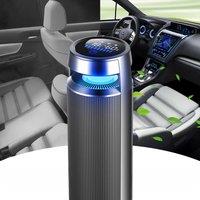 New Aluminum Alloy Car Air Purifier Mini Portable Cleaner HEPA Odor Removal Vehicle Air Fresher With