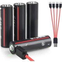 Soshine 1.5V 4200mWh AA Rechargeable Battery Highest Capacity USB Type-C Aa Li-ion Battery for Smart Door Lock Remote Control