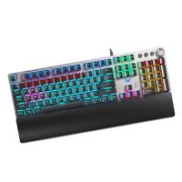 AULA F2088 Mechanical keyboard wired gaming keyboard multi-functional knob 104-key rainbow backlit keyboard macro programmin
