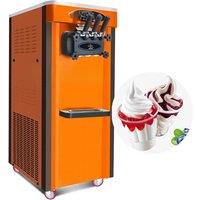 Affordable Vertical Commercial Three Flavor Soft Ice Cream Machine, Stainless Steel Vertical Sweet Cone Machine