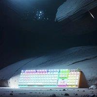 AULA F3018 Gaming Mechanical Keyboard Tea/Green Double Sensory Axis Body Metal Panel Cool Light Effect Injection Molding 104Key