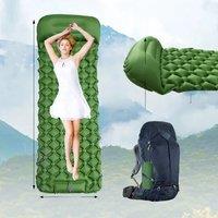 Outdoor Camping Inflatable Mattress Sleeping Pad With Pillows Ultralight Air Mat Built In Inflator