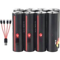 Soshine 1.5v USB AA Li-ion Rechargeable Battery 2000mWh Aa Battery Lithium Charging Battery for Toy Mouse Keyboard+ Type-C Cable