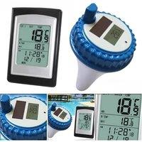 Solar Powered Wireless Pool Thermometer Swim SPA Pond Tub Waterproof Digital LCD Backlit Floating Temperature Transmitter Meter