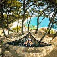 Outdoor Camping Hanging Portable Bed Triangle Hammock Portable Multi Person Aerial Mat travel