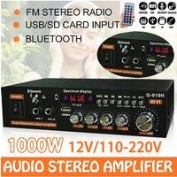 AK35/G919H 1000W Home Car Power Amplifiers 2 Channel Bluetooth Surround Sound FM USB Remote Control Mini HIFI Digital Stereo Amp