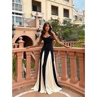 Fashion Contrast Color Pleated Hem Long Dress Elegant Sleeveless Backless High Waist Dresses 2025