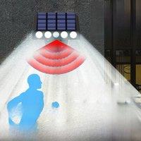 LED Solar Light Motion Sensor Projection Street Lamp Outdoor Garden Wall Light 3 Modes IP65 Waterproof Spotlight Cold/Warm White