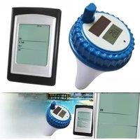 Solar Powered Wireless Pool Thermometer Swim SPA Pond Tub Waterproof Digital LCD Backlit Floating Temperature Transmitter Meter