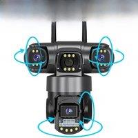 3 Lens Video Surveillance Camera Wifi Network CCTV Camera 4G SIM Card Wireless 360 Monitor Outdoor Waterproof Security Cameras